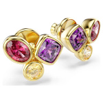 Imber stud earrings Mixed cuts, Multicolored, 18K gold finish